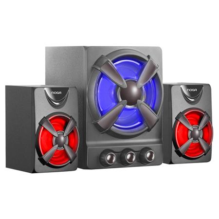 Parlantes Multimedia 2.1 con LEDS